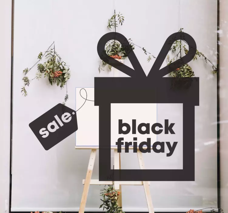 Black Friday in a present black friday decal - TenStickers