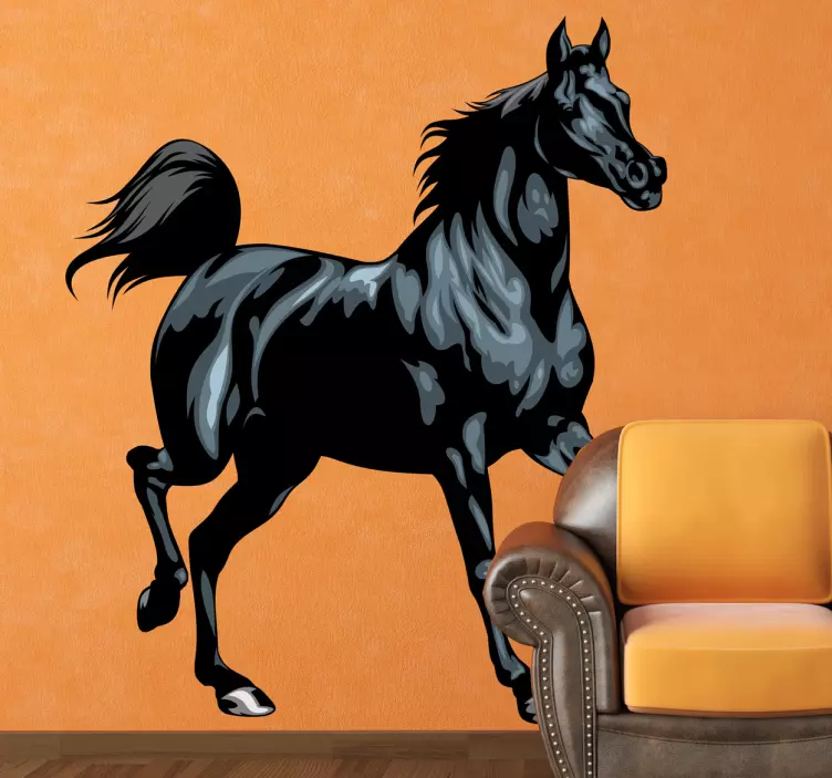 Black Horse Wall Sticker - TenStickers