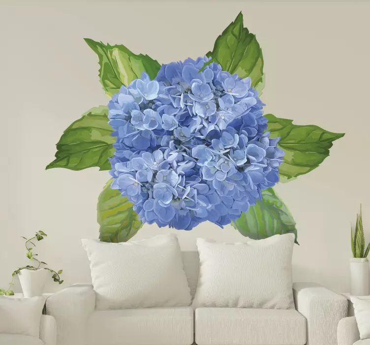 Blue flowers flower wall decal - TenStickers