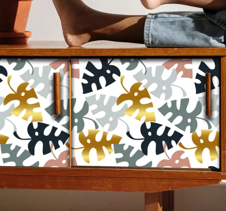 Bold Leaf Patterns decoration wall sticker - TenStickers