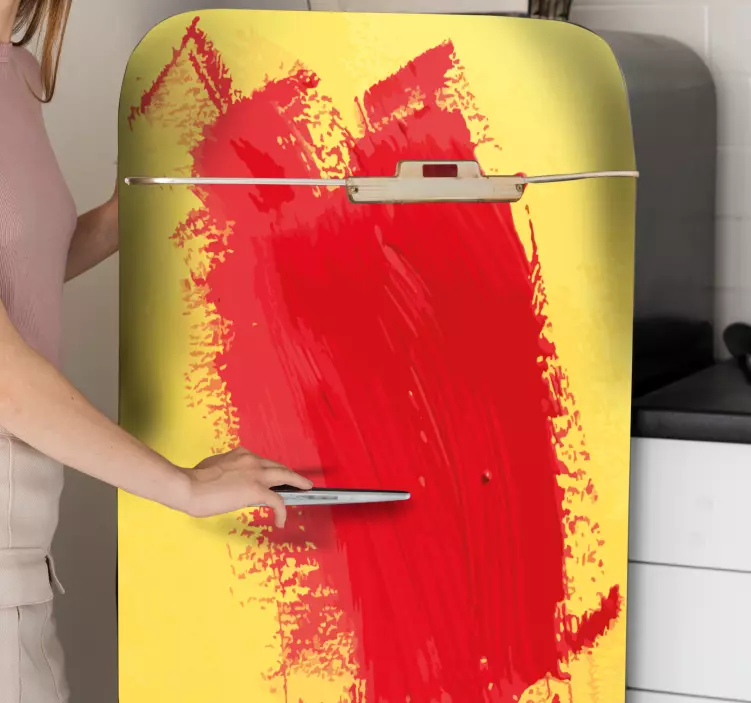 Bold Red Brushstroke fridge sticker - TenStickers