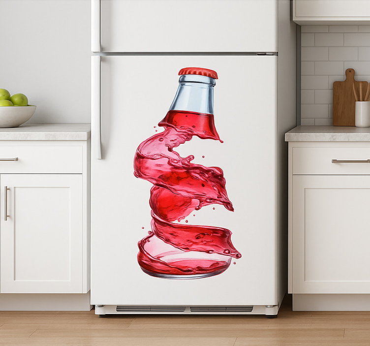 Bottle kitchen decor fridge sticker - TenStickers