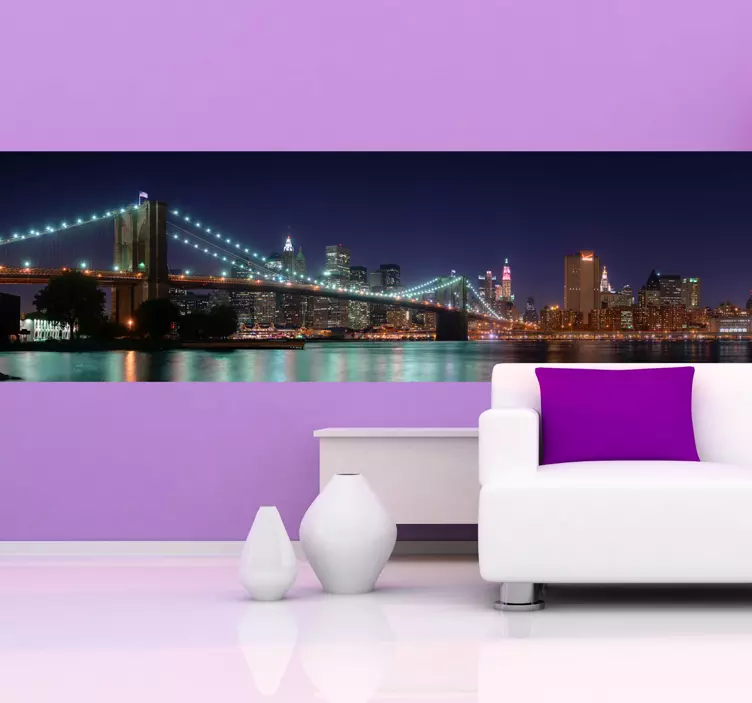 Brooklyn Bridge at Night Sticker - TenStickers