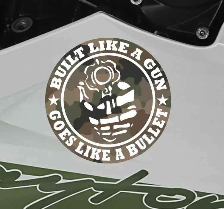 Build like a gun Motorcycle Decal - TenStickers