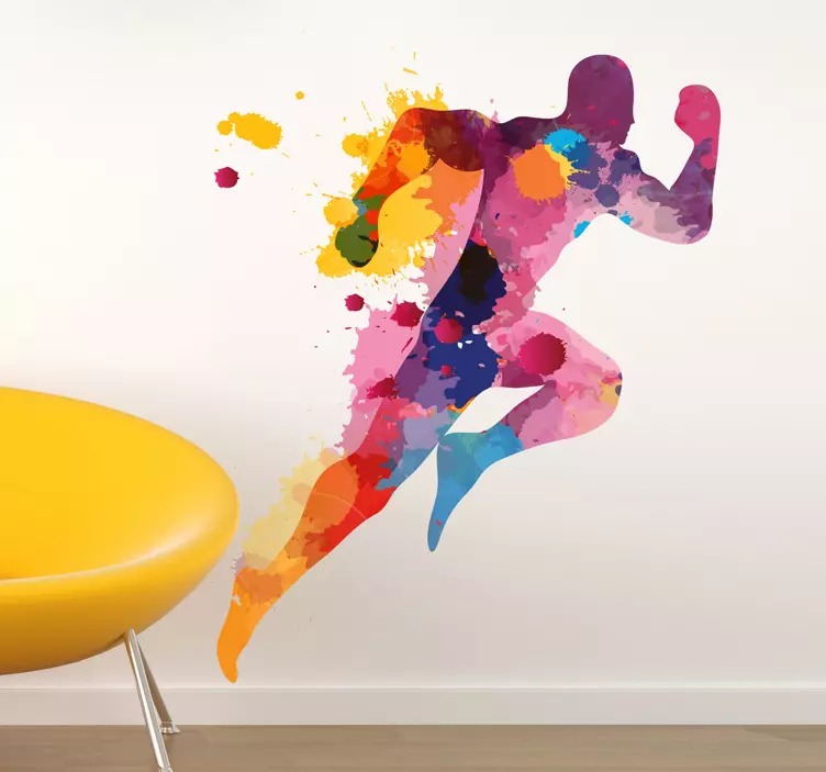 Burst of Energy Runner Wall Sticker - TenStickers