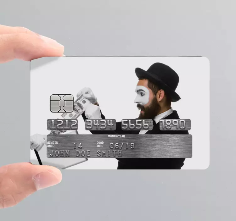 businessman extracts money credit card sticker - TenStickers