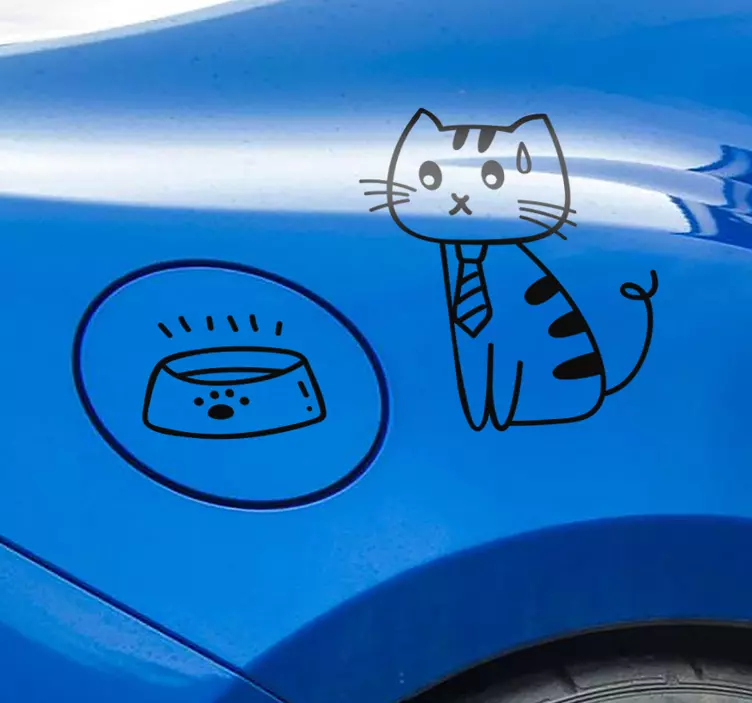 Car sticker funny cat drawing - TenStickers
