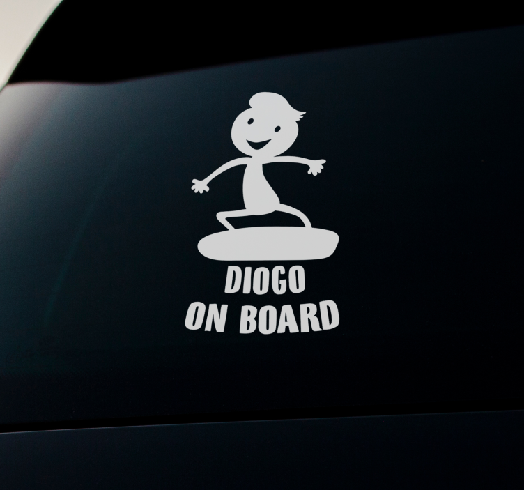 Car sticker funny character on board - TenStickers