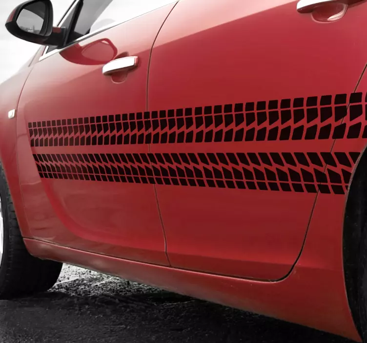 Car wheels straight line  Car Sticker - TenStickers