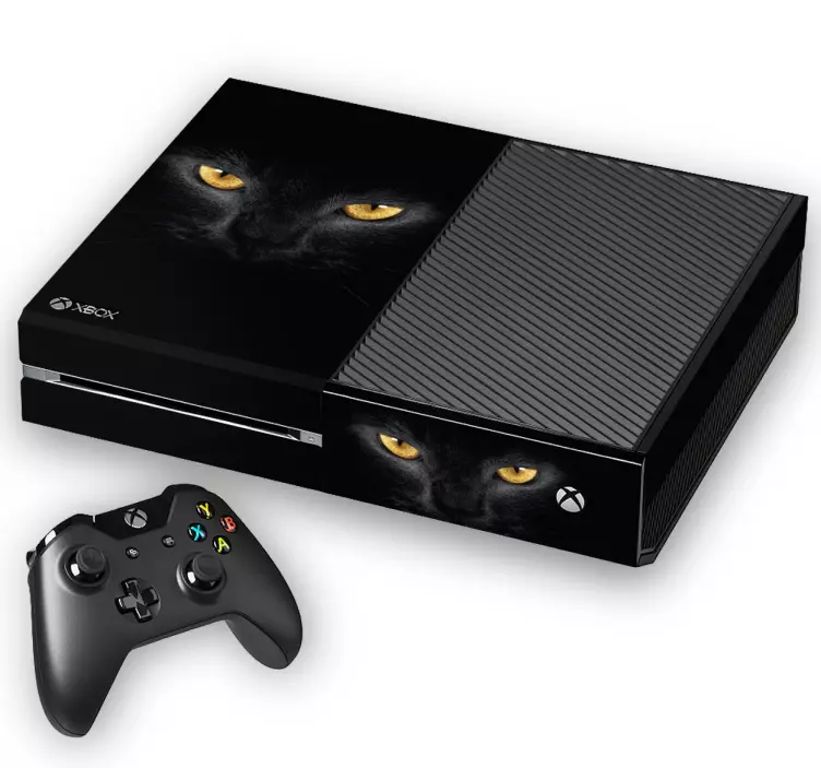 Close up cat eyes black xbox  sticker - TenStickers