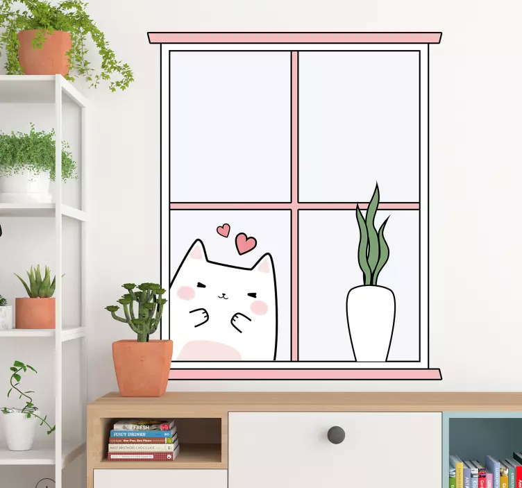 Cat  wall vinyl wall  sticker - TenStickers