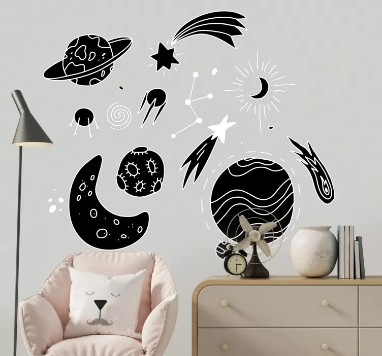 Celestial Elements Collection space wall sticker - TenStickers