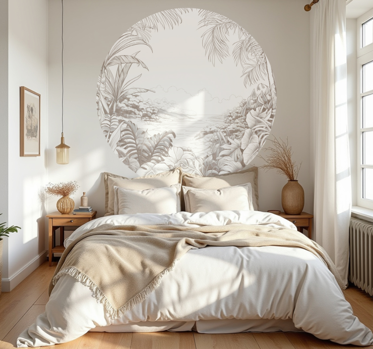 Cercle serene jungle wall sticker - TenStickers
