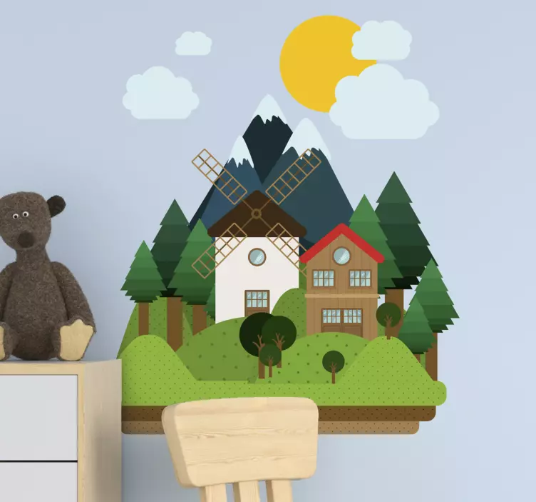 Charming Rustic Scene nature wall sticker - TenStickers