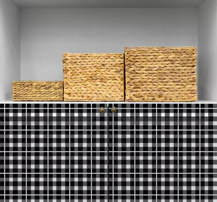 Checked Pattern Background print sticker - TenStickers