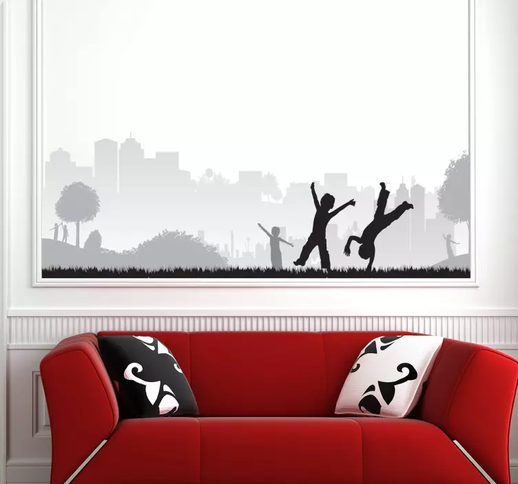 Children in the Park Sticker - TenStickers