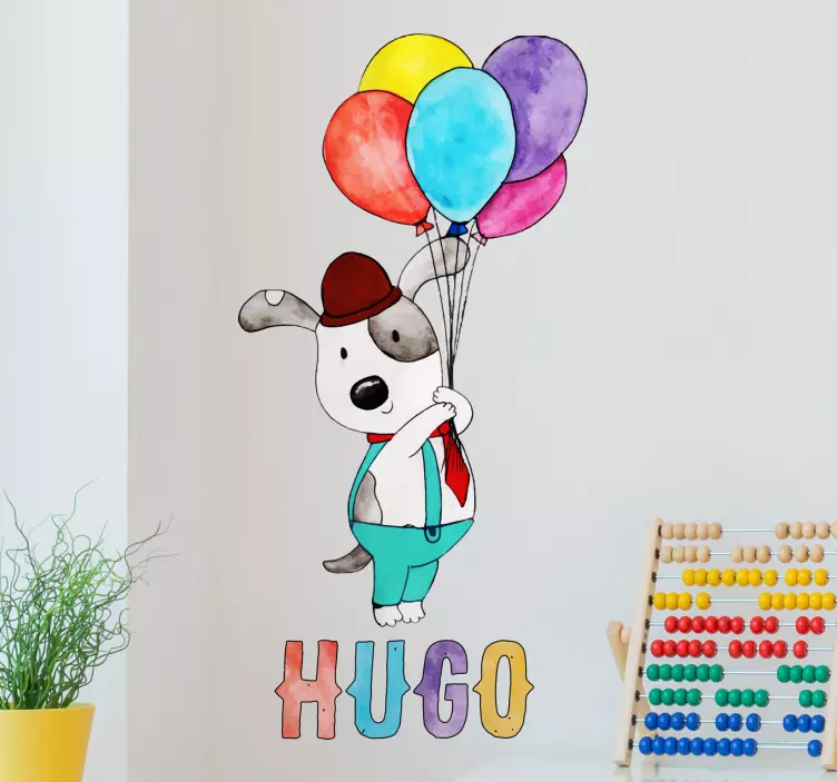 Children´s Dog Customisable Wall Sticker - TenStickers