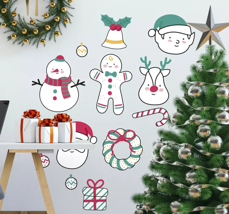 Christmas Elements Sticker - TenStickers