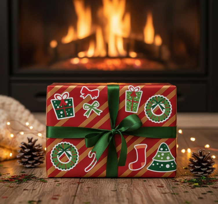 Christmas sticker featuring classic holiday motifs - TenStickers