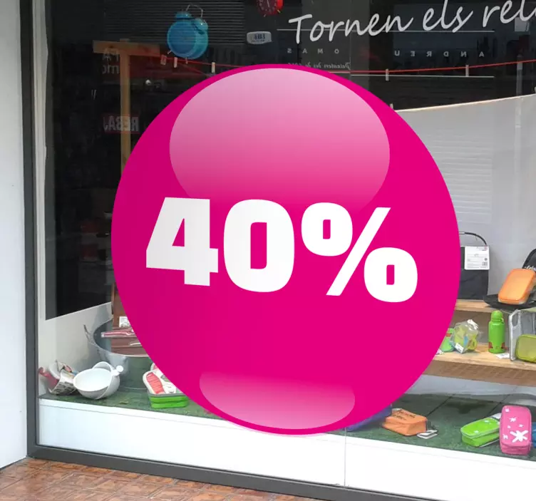 Circular Pink Promotion Window Sticker - TenStickers