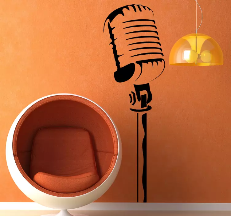 Classic Microphone Wall Sticker - TenStickers