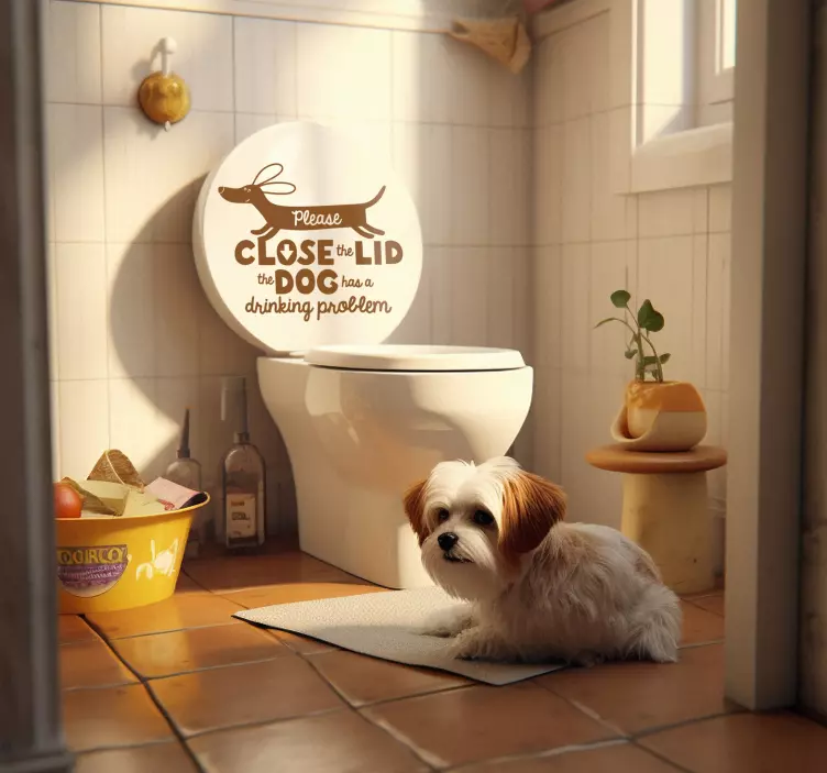 close the lid dog pet wall art - TenStickers
