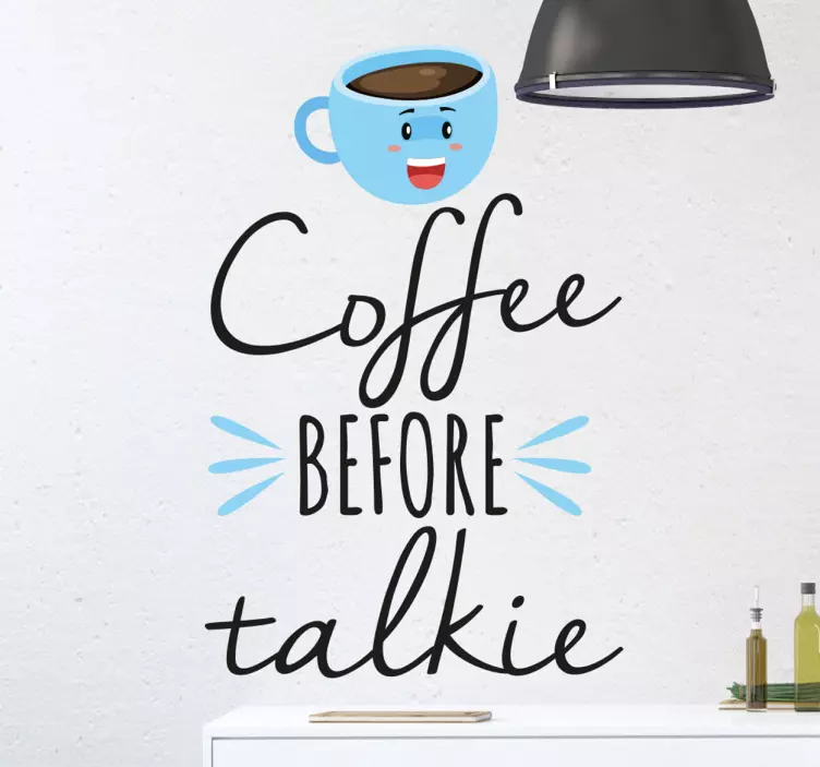 Coffee Before Talkie Text Sticker - TenStickers