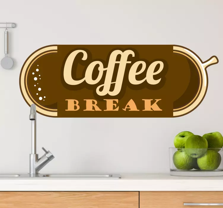 Coffee Break Time cuisine wall sticker - TenStickers