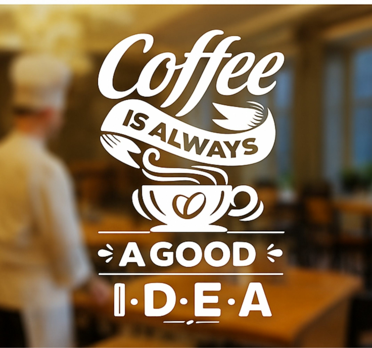 Coffee is always a good idea restaurant sticker - TenStickers