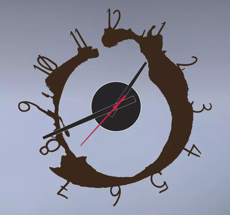 Coffee Stain Wall Clock Sticker - TenStickers