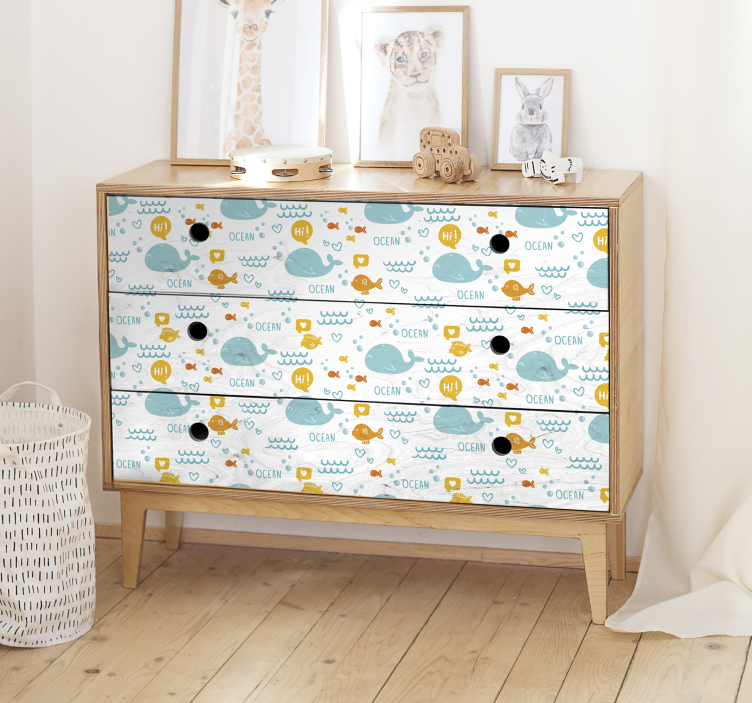 Colorful and happy ocean  furniture sticker - TenStickers
