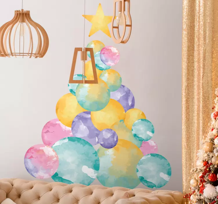 Colorful Ball Ornaments wall sticker - TenStickers