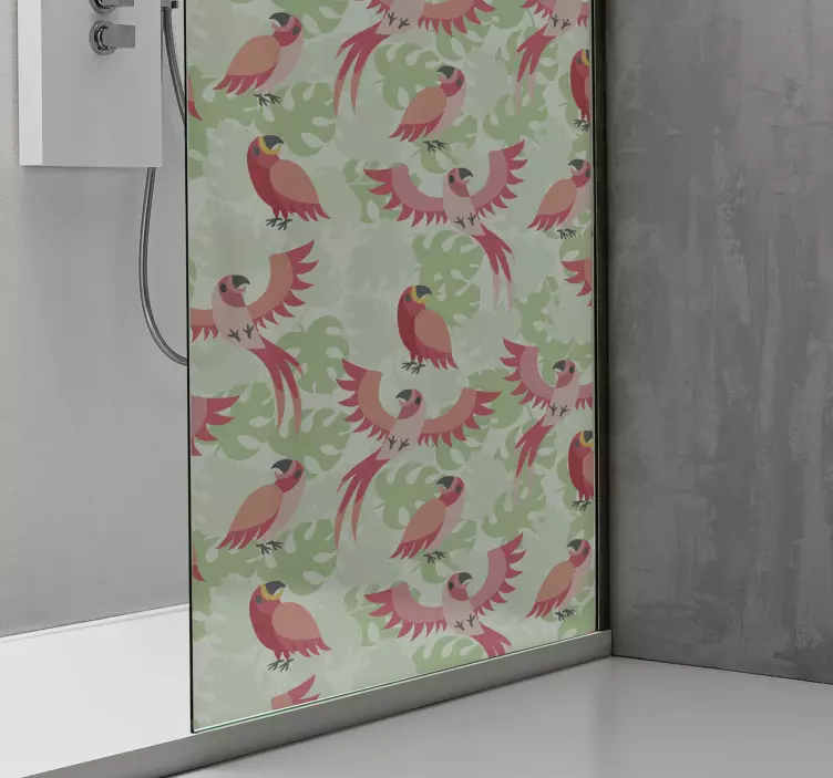 Colorful Bird Pattern shower screen sticker - TenStickers