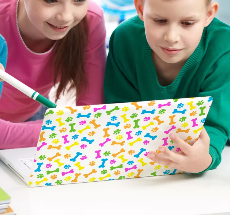 Colorful bones pattern (portable) laptop skin - TenStickers
