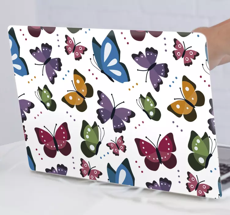 Colorful butterflies laptop decal - TenStickers
