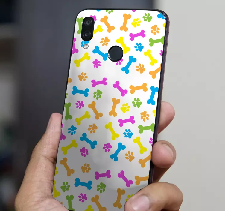Colorful Dog Patterns huawei sticker - TenStickers