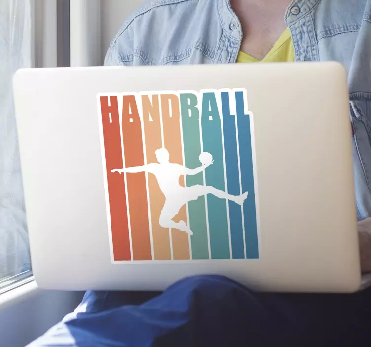 Colorful Handball laptop decal - TenStickers