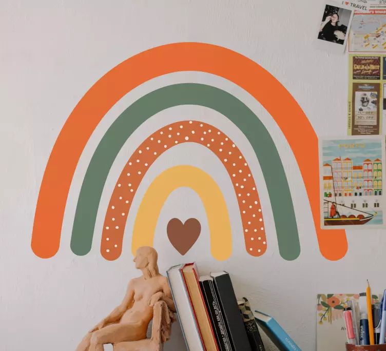 Colorful heart rainbow decoration wall sticker - TenStickers