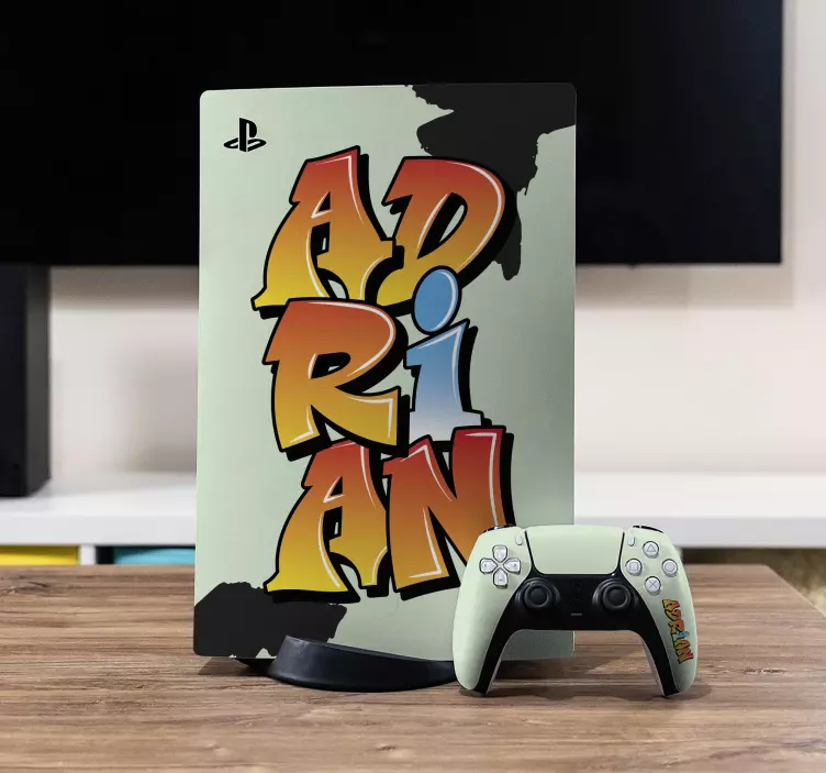 Colorful graffiti name PS5 skin - TenStickers