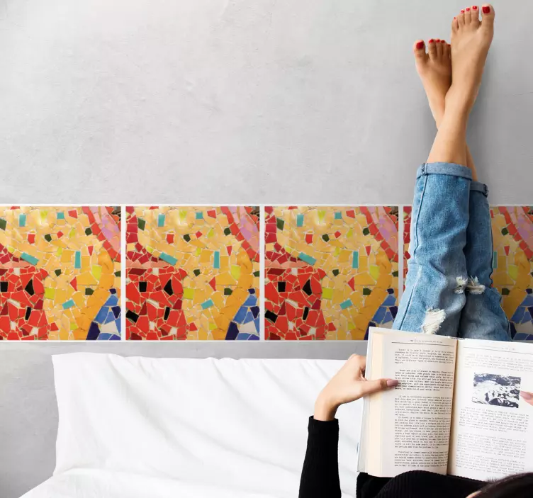 Colorful realistic mosaic wall border sticker - TenStickers
