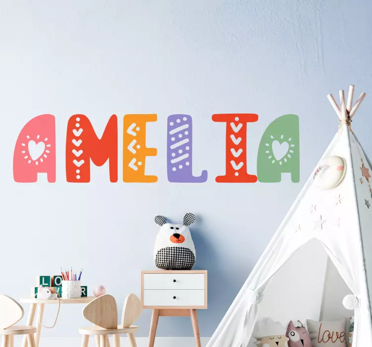 Colorful Name Display wall stickers for kid - TenStickers