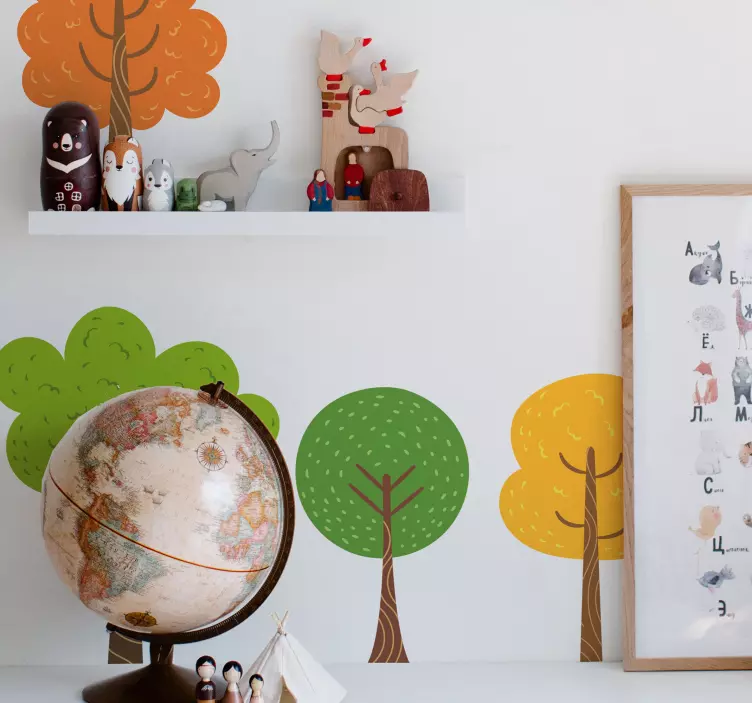 Colorful small trees tree wall sticker - TenStickers