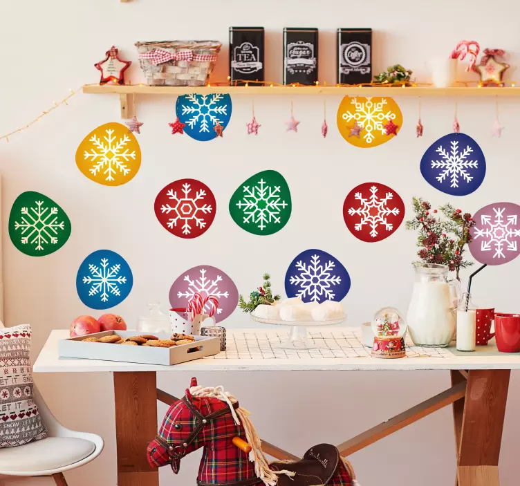 Colorful Snowflakes christmas sticker - TenStickers
