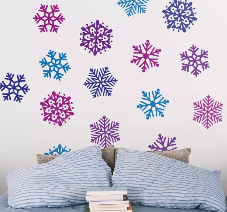 Colorful Snowflakes Pattern nature wall sticker - TenStickers