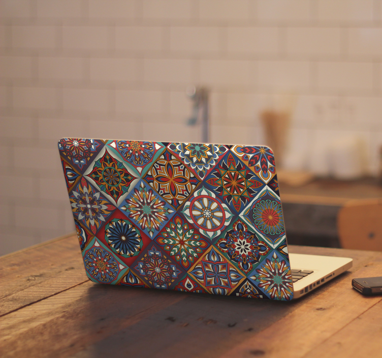 Colorful Tile Patterns laptop skin - TenStickers