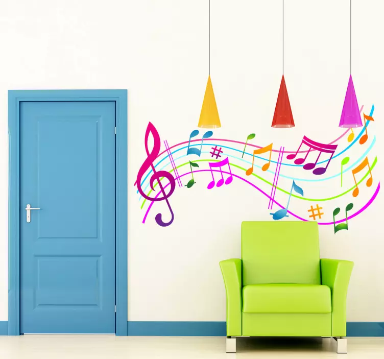 Coloured Musical Notes - TenStickers