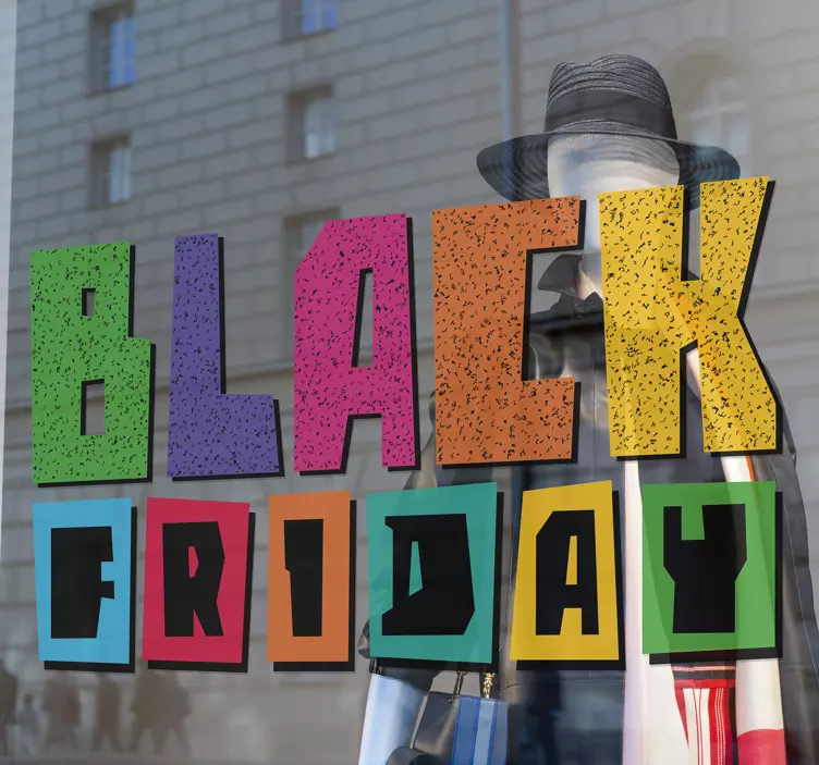 Colourful black Friday window sticker - TenStickers