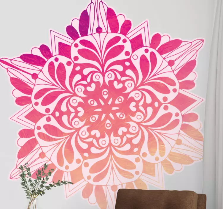 Complex botanical mandala flower wall sticker - TenStickers