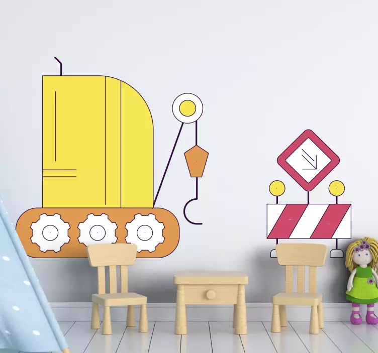 Construction vehicle excitement wall stickers for kid - TenStickers