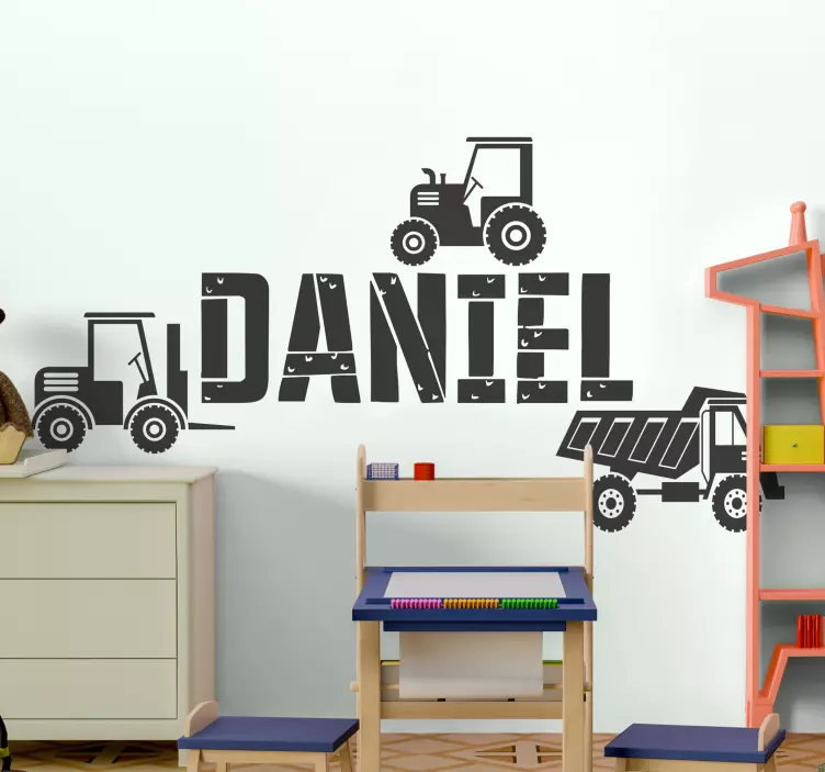 Construction Vehicle Theme wall stickers for kid - TenStickers
